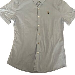 Elegant Light Gray Short Sleeve Blouse